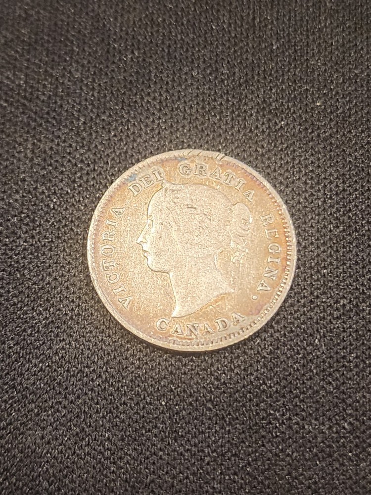 1886 Canada 5 Cents Silver Coin
