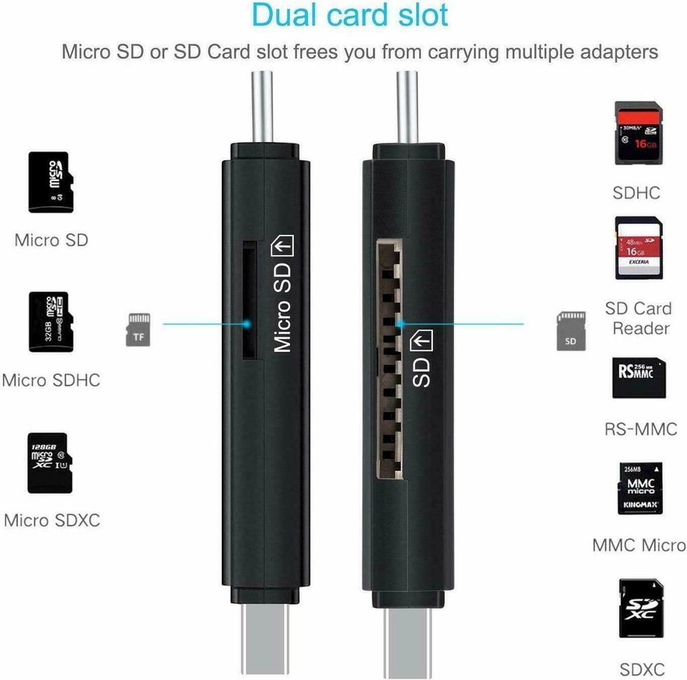 Card Reader USB 3.0 Type C Micro SD TF Lot Smart Memory Adapter Laptop Computer