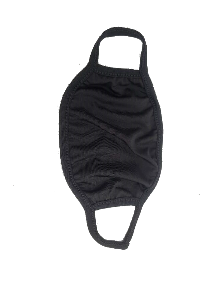 Soft Poly Cotton Face Black Mask Double Layer Reusable and Washable Unisex