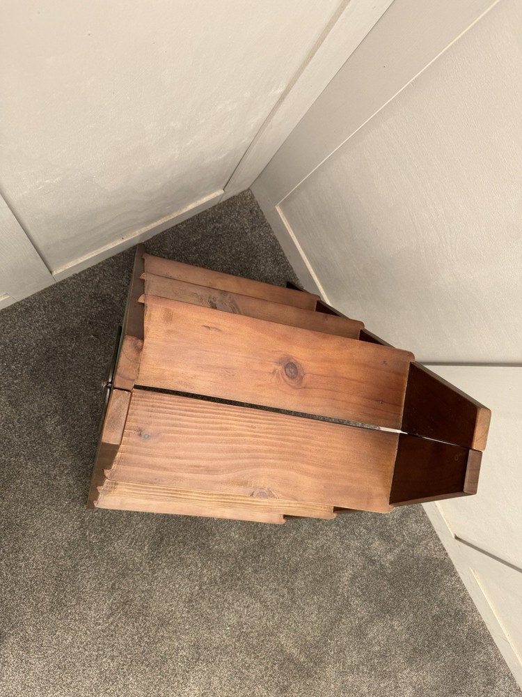 Vintage Style Pine Step Ladder Folding Kitchen Steps