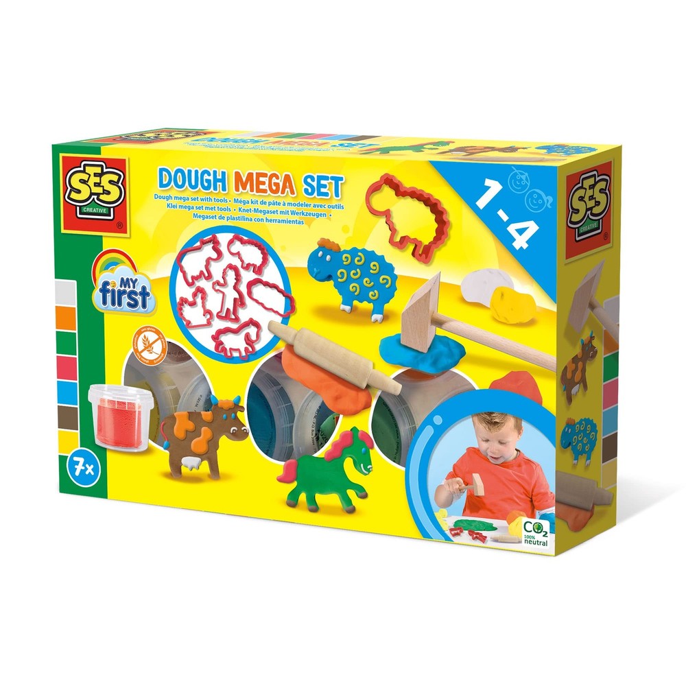 SES Creative 14438 My first-Dough mega set with tools, Multi, Small