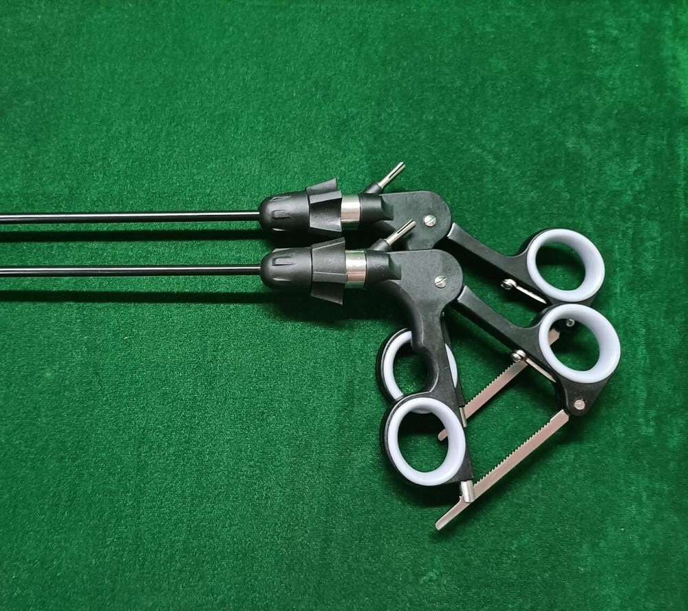 2pc Laparoscopic Monopolar Bowel Grasping Forcep 5mmx330mm Reusable Instruments