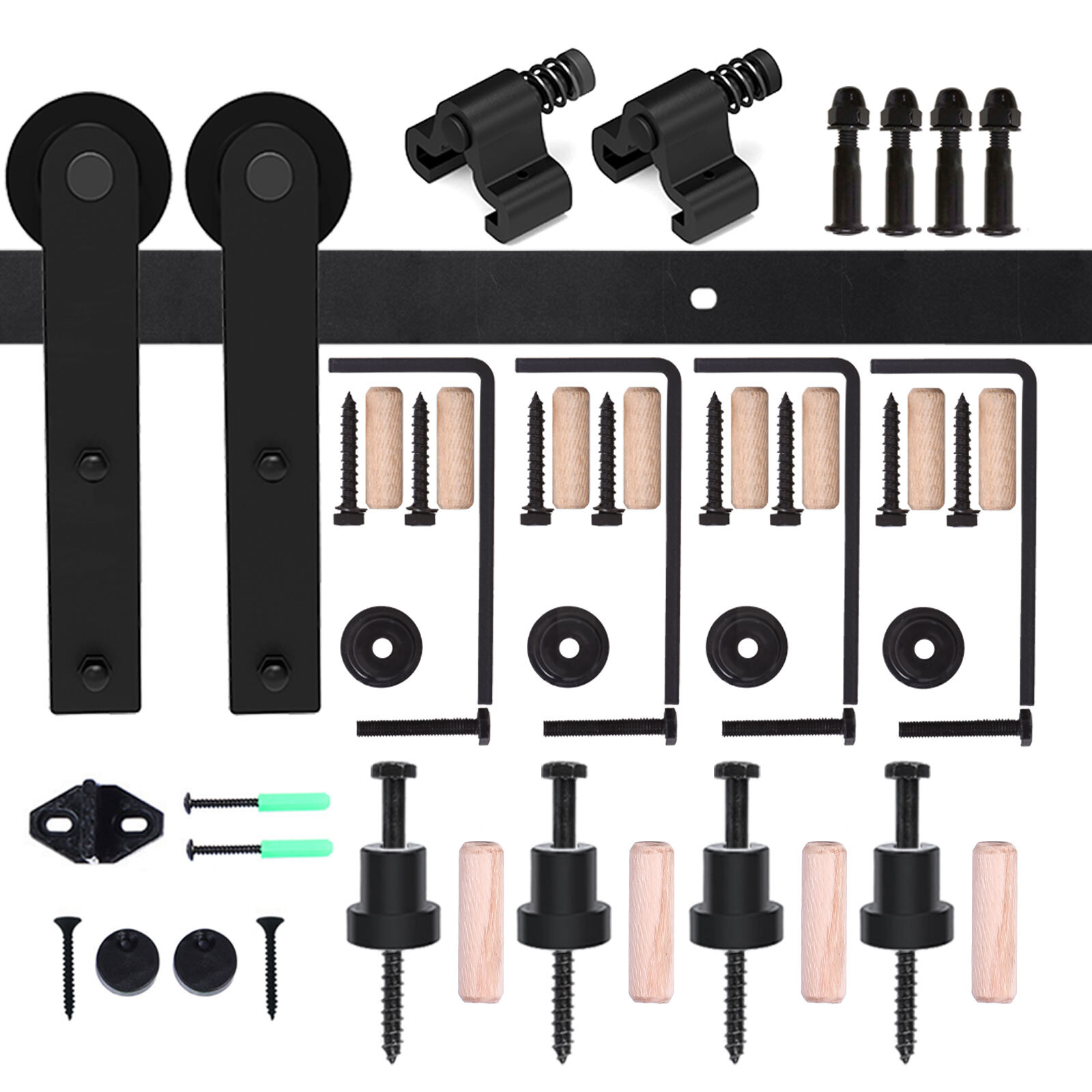 4FT-20FT Sliding Barn Door Hardware Kit Track Roller Closet Ceiling Mount Rail