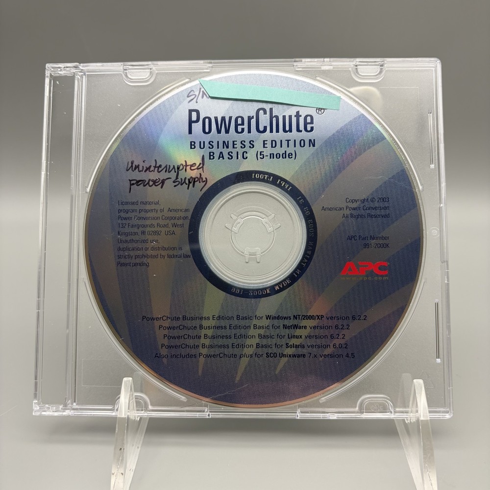 Vintage 2003 APC PowerChute Business Edition Basic 5-Node Software CD-ROM