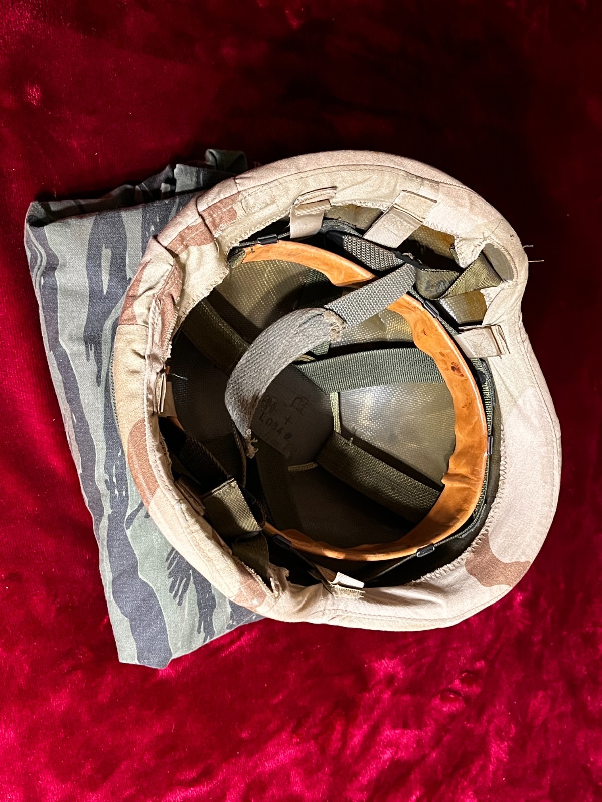 PASGT Helmet Cover Battle Damaged Iraq Desert Storm and OPFOR Shirt US Army OBO