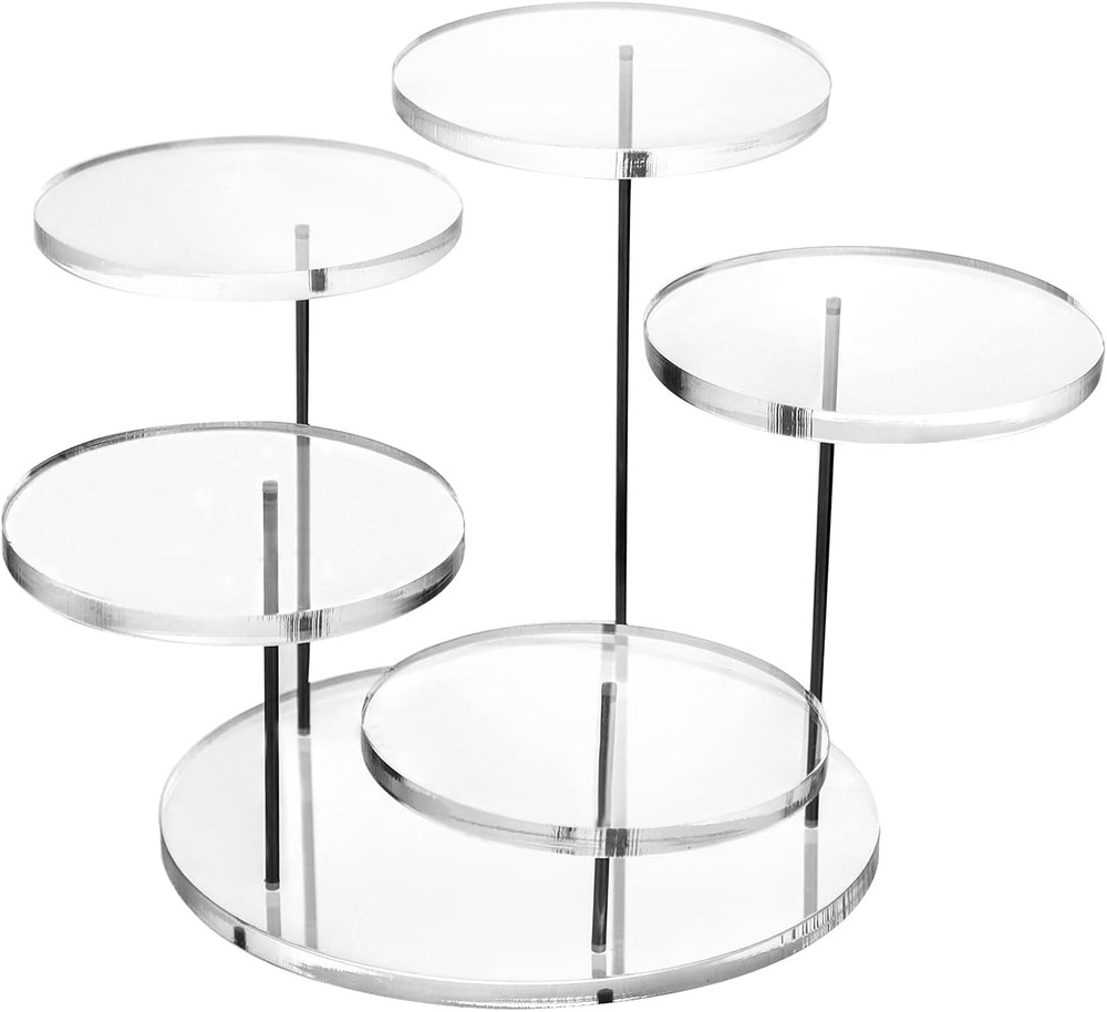 Round Acrylic Products Display Riser Stands 5 Tier Displaying Risers Display New