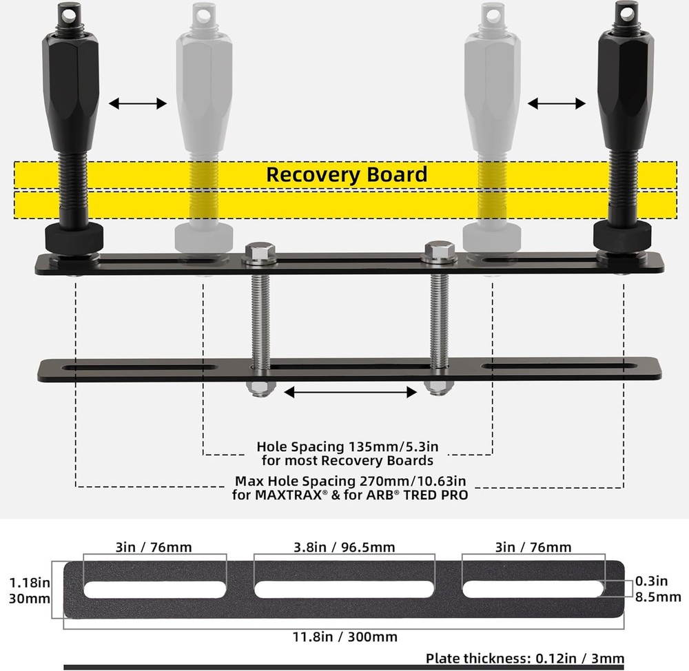 Mount Kit, Universal Bracket for Traction Tracks, Adjustable DIY Lockable Pin S