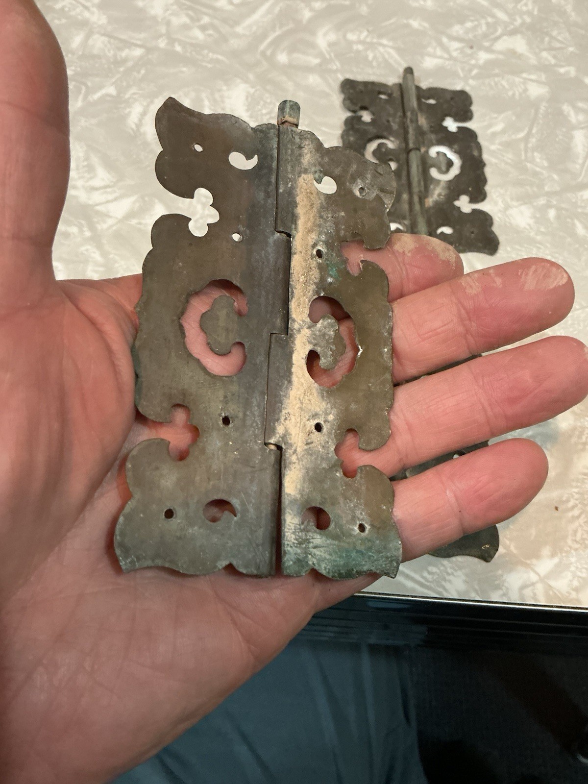 Original Antique 19th/20th Century Brass Period Hinges Spectacular! Priced pair