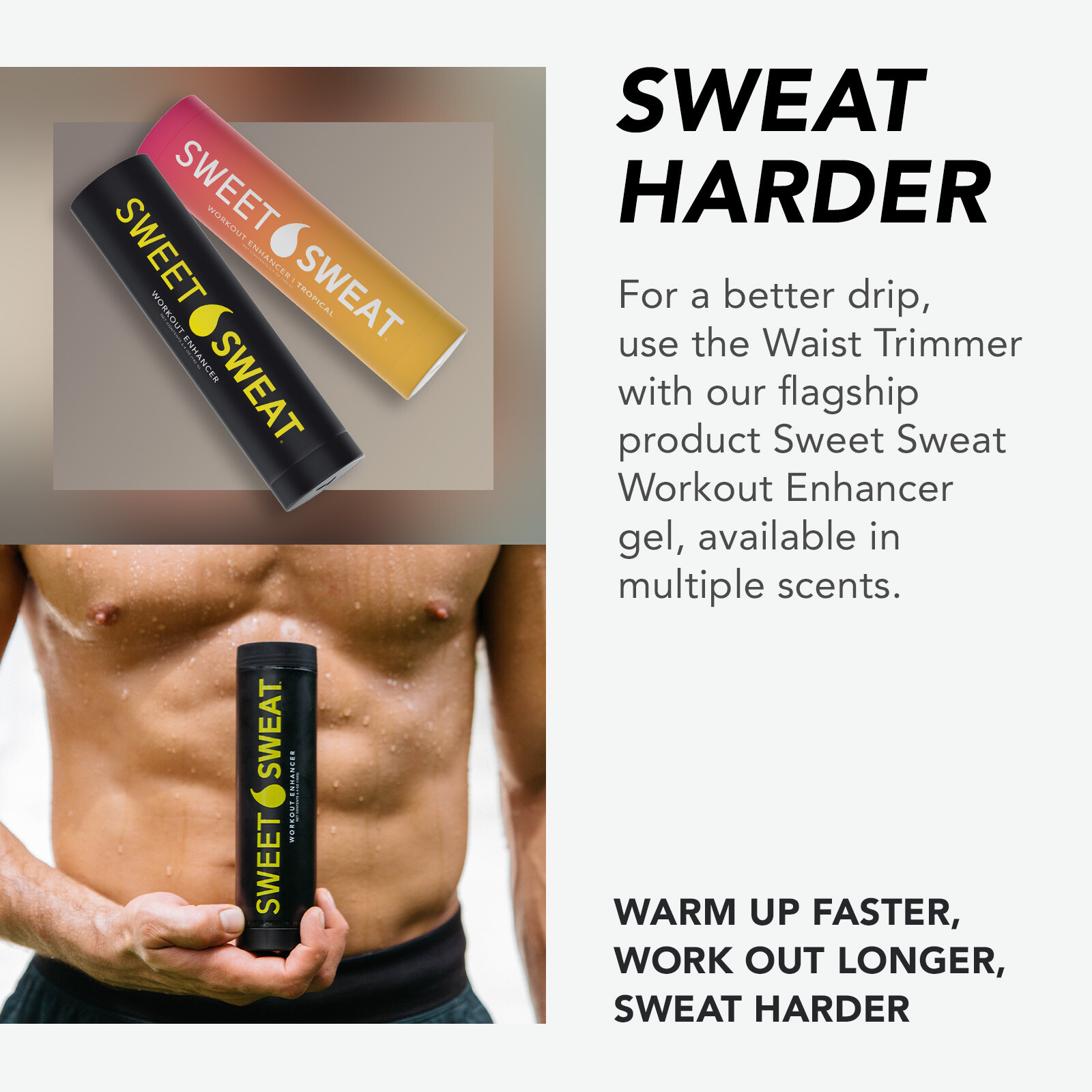 Sweet Sweat Waist Trimmer, by Sports Research - Matte Black - L