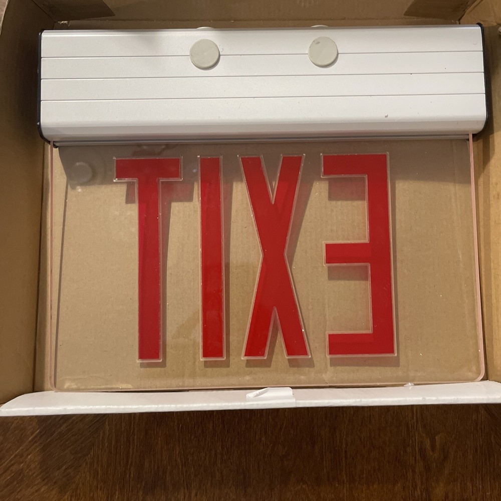Edge Lite LED Exit sign - Red - complete - Business & Personal New