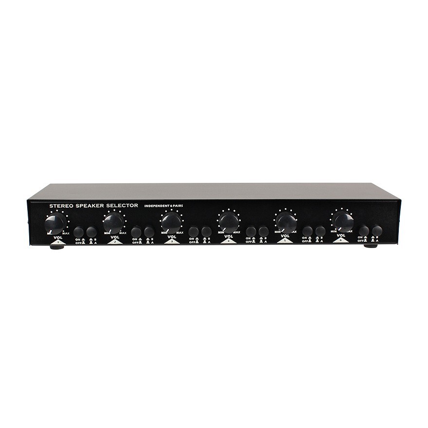 *OPEN BOX* Saga Elite™ 6-Zone Dual Source Stereo Speaker Selector (Black)