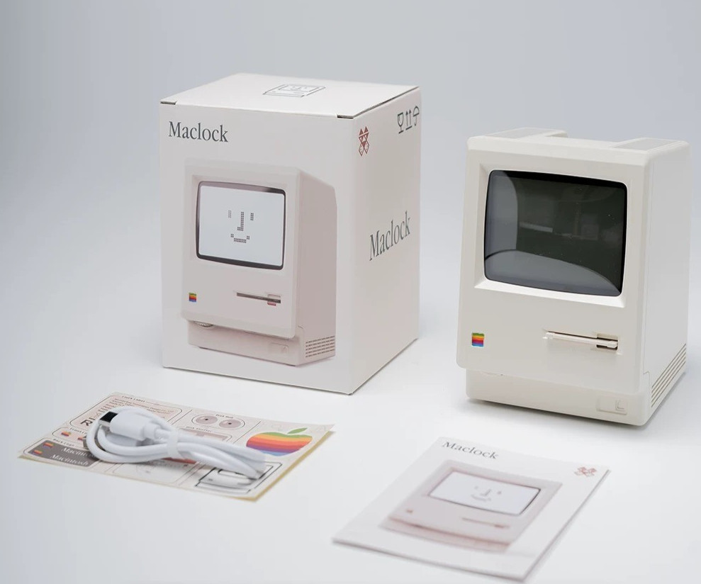 Retro Macintosh Digital Alarm Clock Maclock 80s Apple Mac Clock Rechargeable