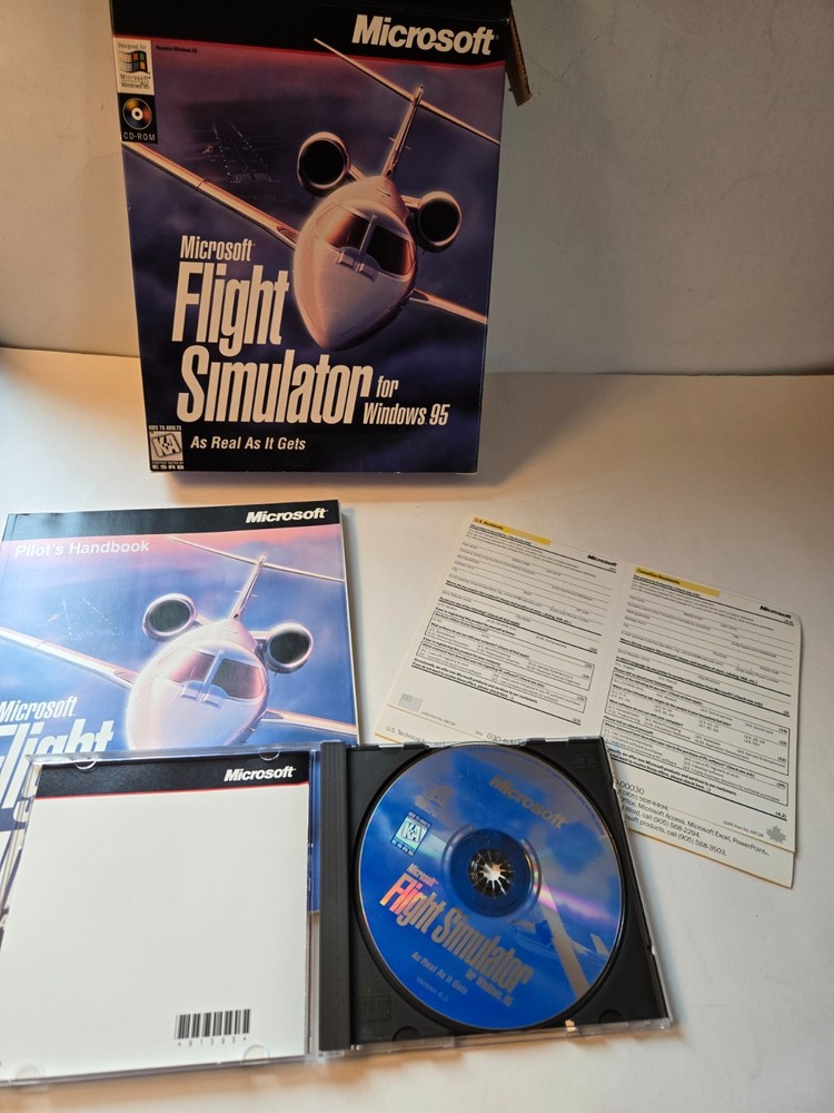 Lot of 3 Vintage PC Computer Big Box Game Wolf Pack, Apache, Flight Simulator