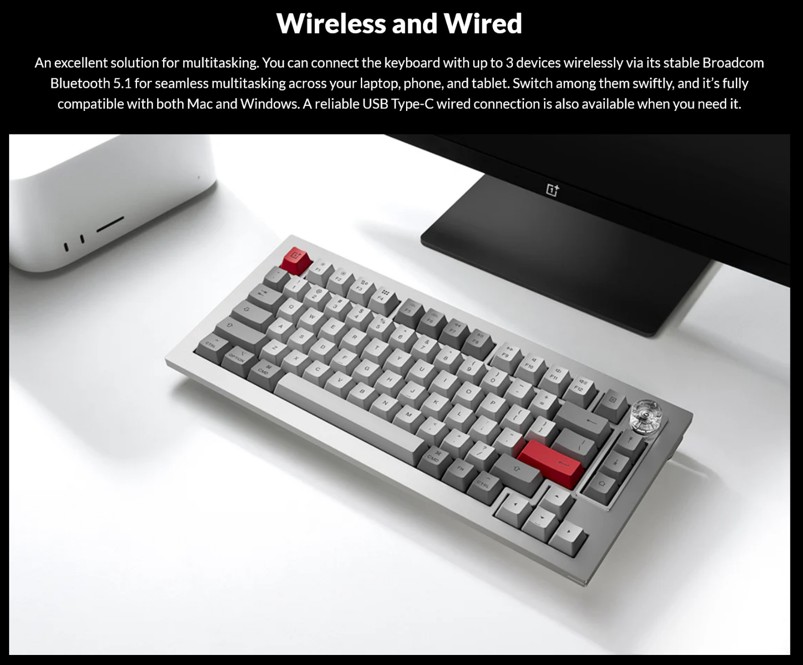 One Plus Keyboard 81 Pro Winter Bonfire Mechanical Tactile Dark Grey USB Type-C