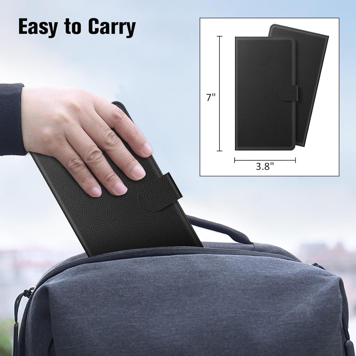 Checkbook Cover RFID Blocking Standard Register Duplicate Checks with Pen Holder