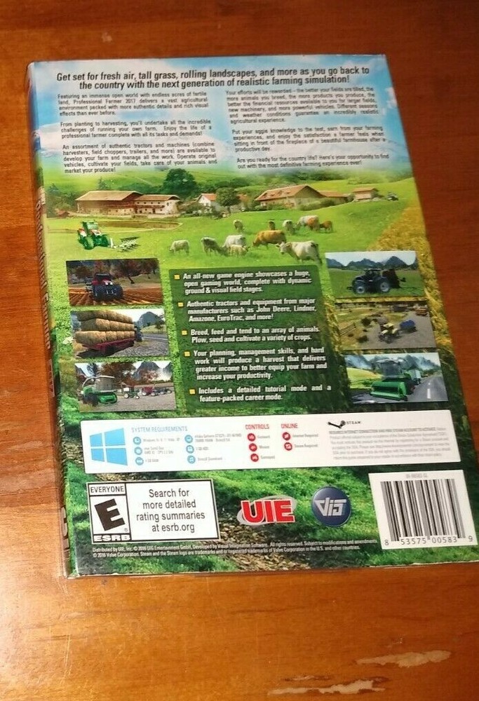 Professional Farmer 2017 PC DVD-ROM Software Game Tractor Simulation New