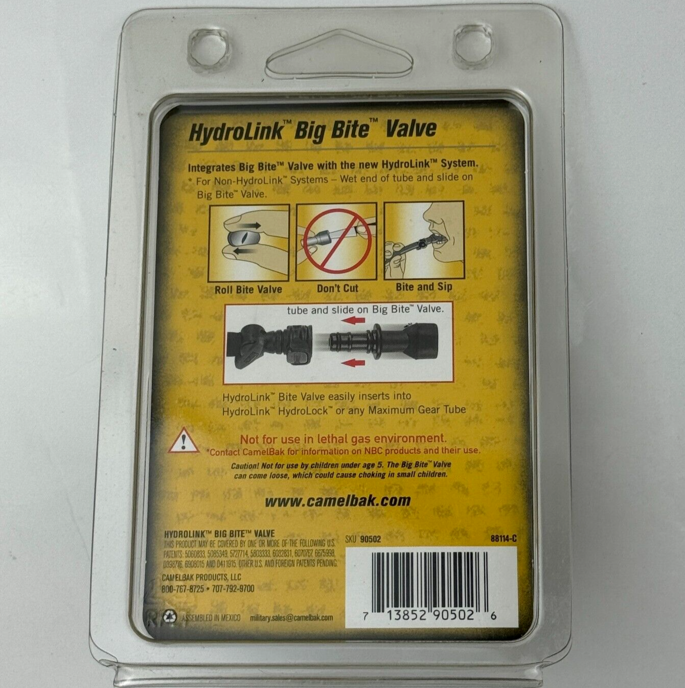 Camelbak Maximum Gear HydroLink Big Bite Valve New Sealed Package 713852905026