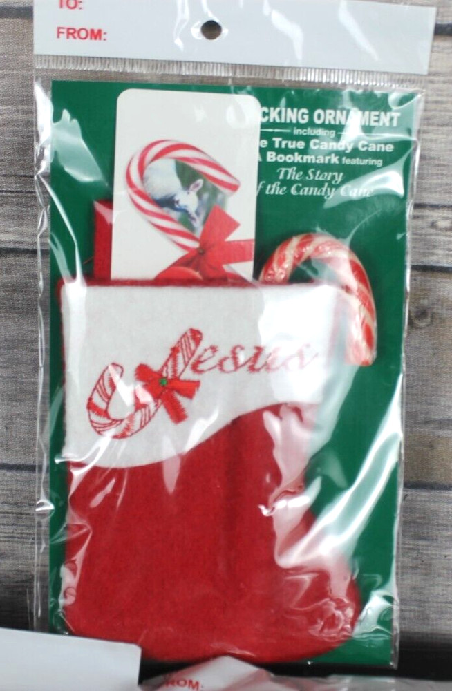 Scripture Candy Pack of 4 Jesus Stocking Candy Cane Scripture Bookmark New