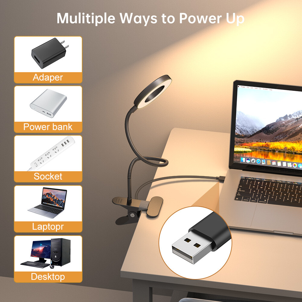 LED Desk Lamp Adjustable Swing Arm Lamp with Clamp Eye-Caring Reading Desk Light