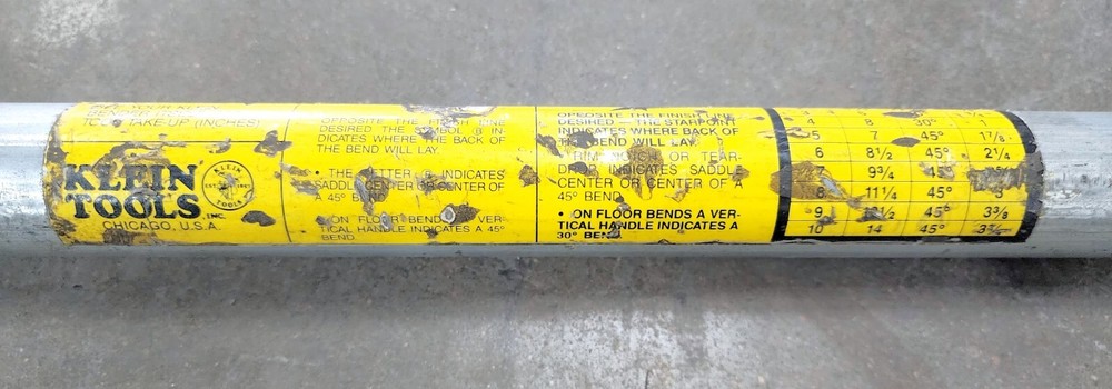 NO. 3 CONDUIT BENDER 1" EMT 3/4" RIGID