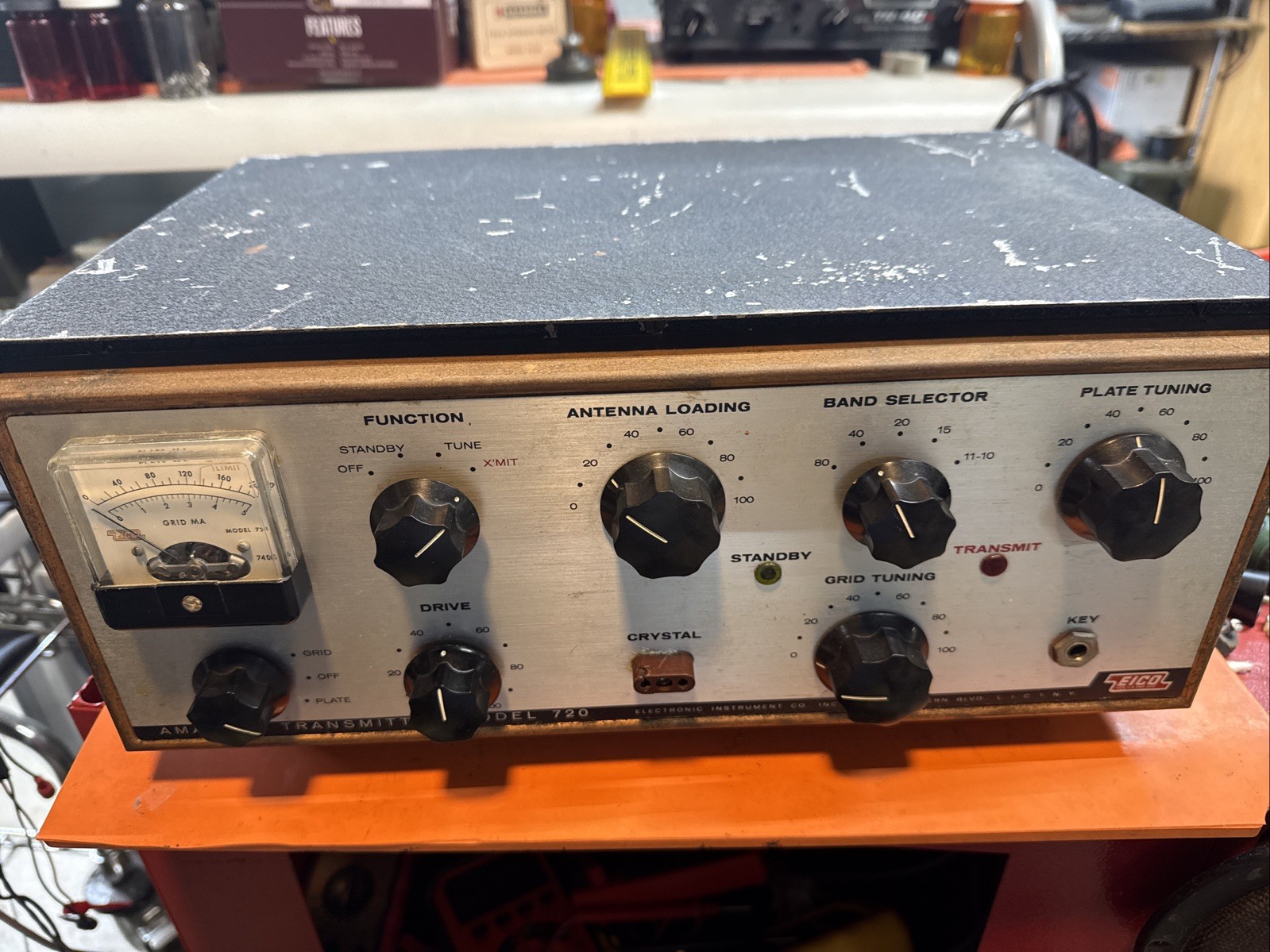 EICO CW AMATEUR TRANSMITTER MODEL 720 Ham Radio Works On 40 Low Output