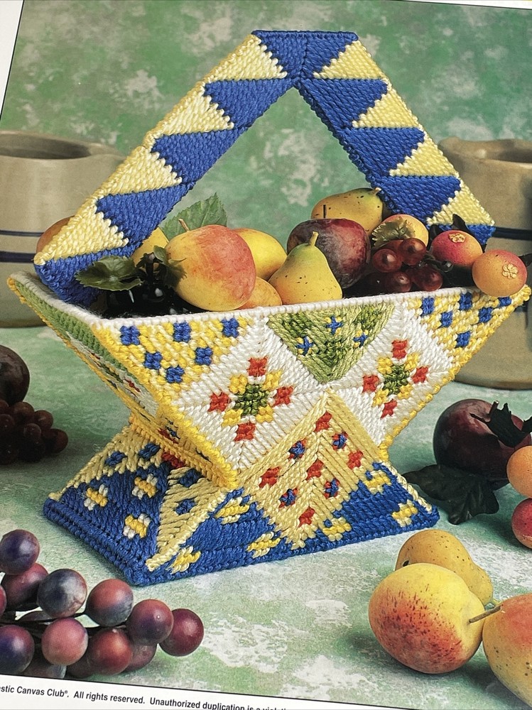 Annie's Attic Diamonds & Daisies Basket Plastic Canvas Pattern