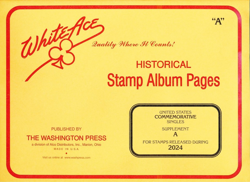 WHITE ACE 2024 UNITED STATES Commemorative Singles Stamp Album Supplement A