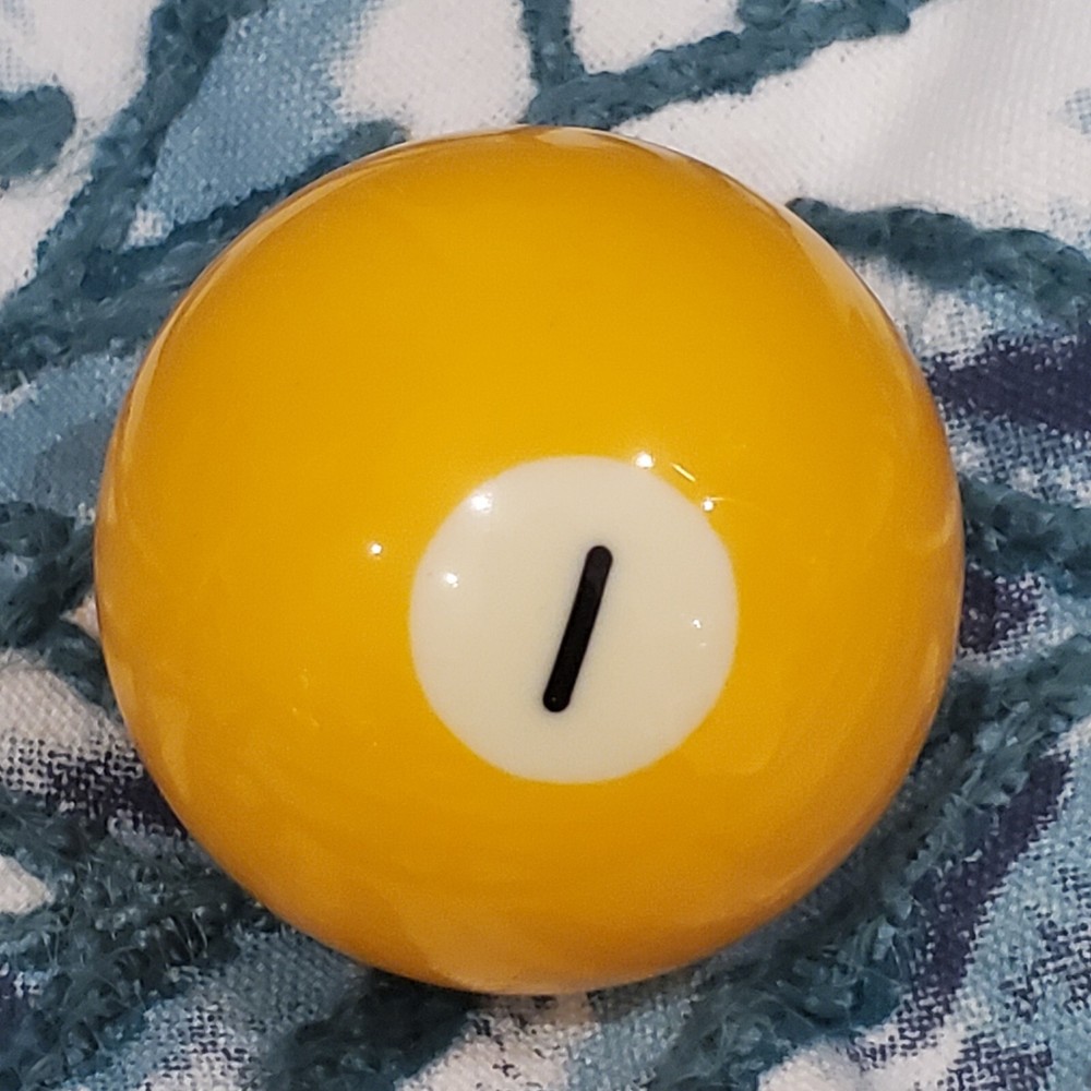 Vintage Replacement 2 1/4" Pool Billiard Ball #1 Solid Yellow