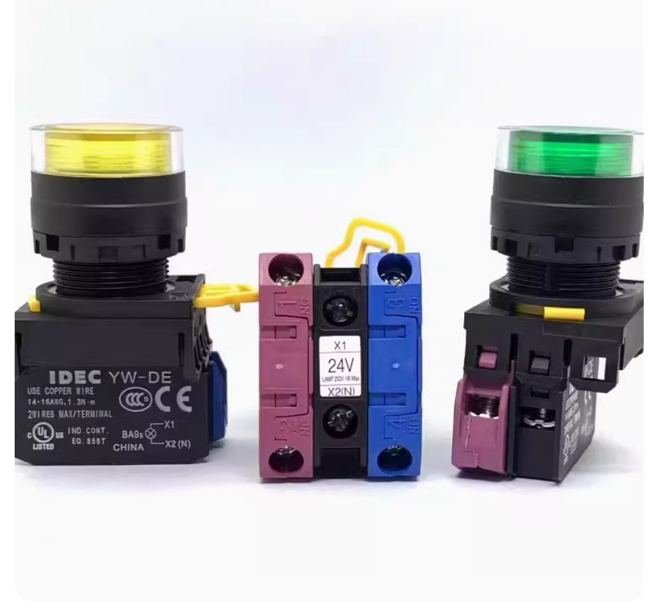 1PC NEW IDEC Self-reset button switch without light YW1L-MF2E01 yellow 1NC #LL