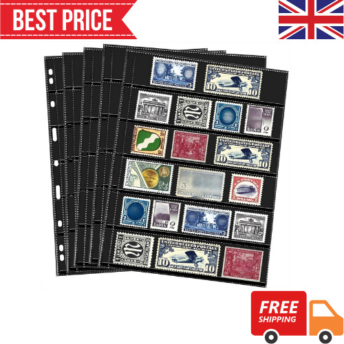 20 Sheets Stamp Pages Collector Stamp Collecting Album Binder Standard 9 Hole...