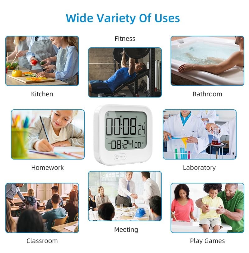 Small Vibration Alarm Clock, Pomodoro Countdown Timer for Training, Digital M...