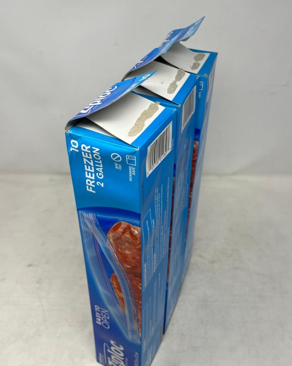 3 Pack - Ziploc 2 Gallon Freezer Bags, 10 Count (13" x 15") **Damaged Open Box**