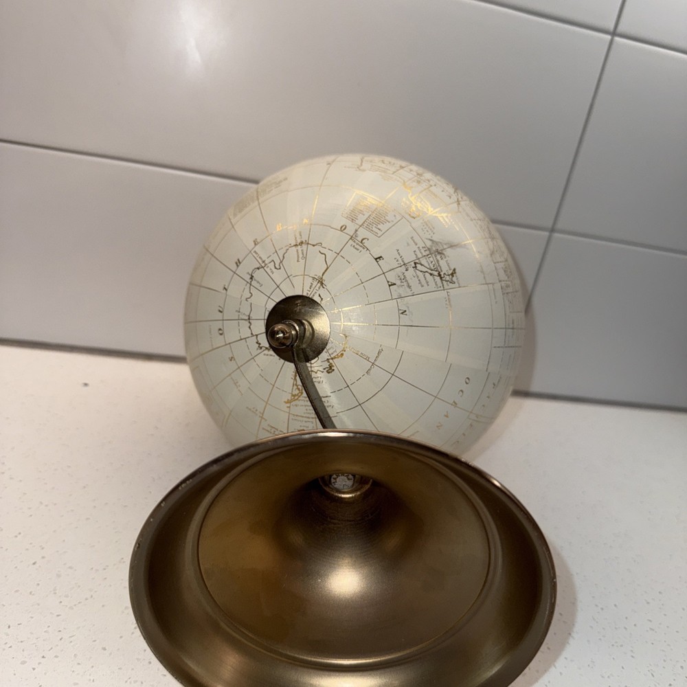 World Globe With Brass Stand