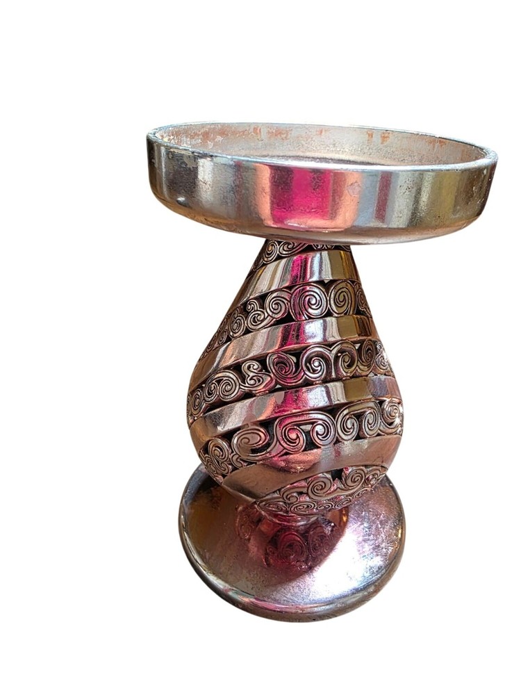 ONE BRIGHTON 5" CANDLE STICK SILVER CANDLESTICK SCROLL DESIGN SILVER PLATED 83A