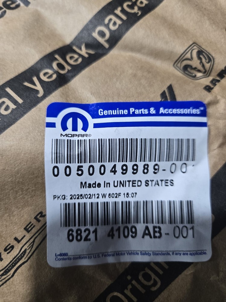 Genuine Mopar Water Pump Gasket 68214109AB