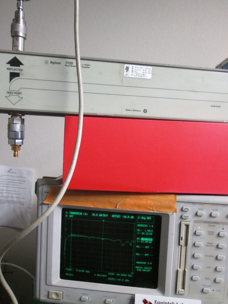 Agilent 772D Dual Directional Coupler 2 to 18 GHz, 30 dB Dericitivity  12.5 GHz