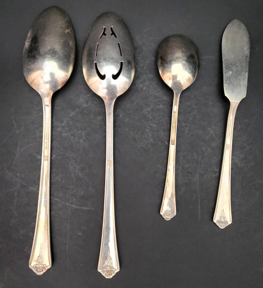 Holmes & Edwards Inlaid I|S Spring Garden -57 piece Silverware Set Naken's Chest