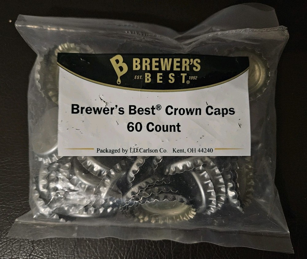 Beer Brewing Crown Caps Mixed lot (150) & labels