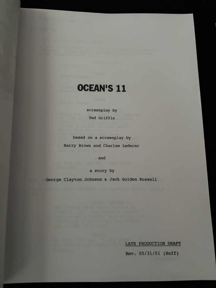 Warner Bros.™ THE OCEANS TRILOGY Rare Script STEVEN SODERBERGH Screenplay Set