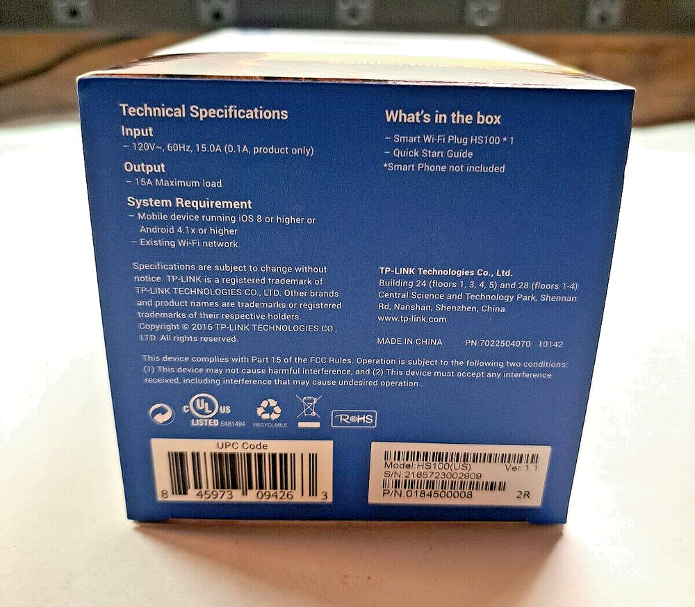 New TP-Link Smart Wi-Fi Plug Amazon Alexa or Google Home Assistant HS100