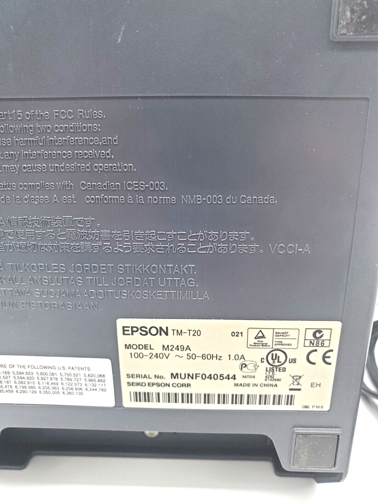 Epson TM-T20 M249A Compact Thermal POS Receipt Printer USB