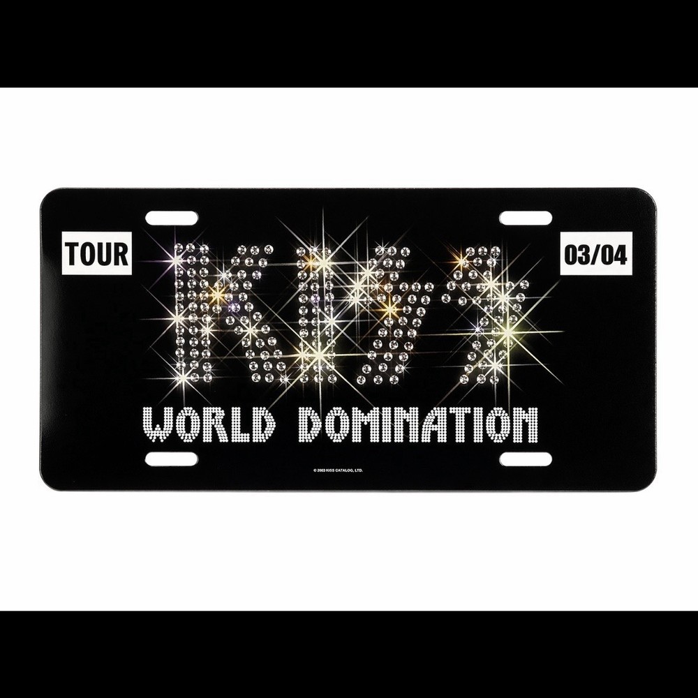 KISS World Domination Tour License Plate 2003 2004 Band Metal Collectible Merch