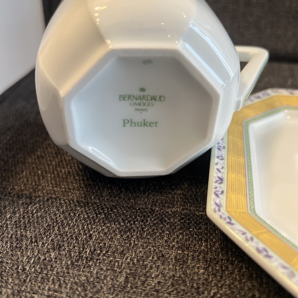 Bernardaud Limoges Cup and Saucer SET, Phuket pattern [REGULAR SIZE]