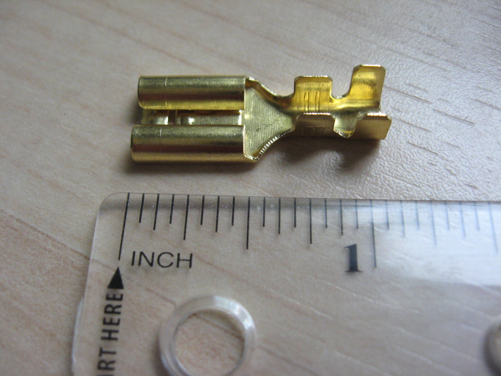 Lot (5) Crimp Terminal Connector Brass 9.5mm 3/8" Female 10-6AWG #E83AD