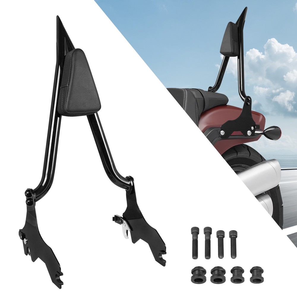 Black Passenger Sissy Bar Backrest For Harley Softail Fat Boy FXFB FXFBS 2018-UP