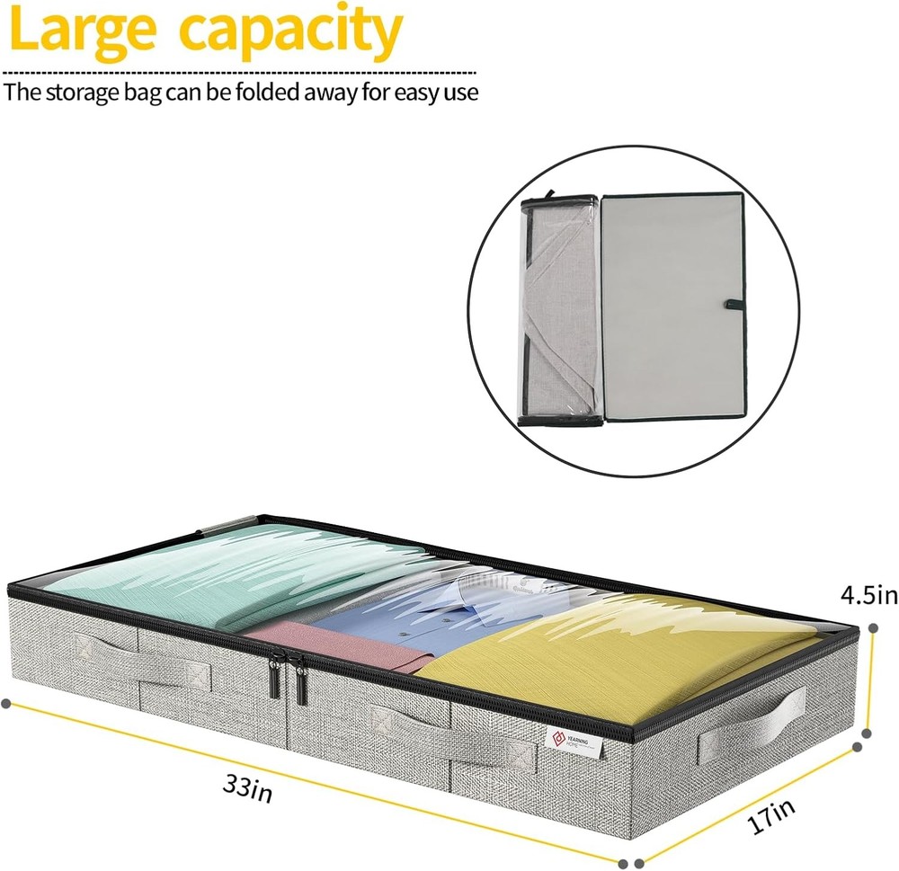 Under Bed Storage Containers, Low Profile Underbed Storage with Sturdy Sidewalls