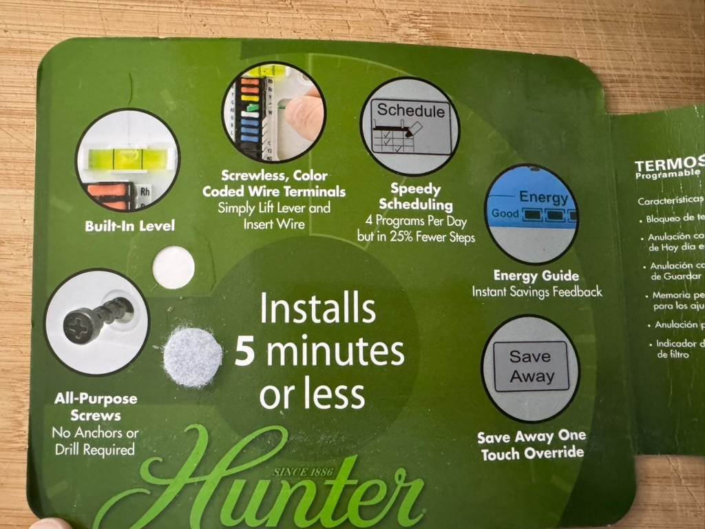 Hunter Home Comfort 44378 Digital 7 Day Programmable Thermostat White ProgramNEW