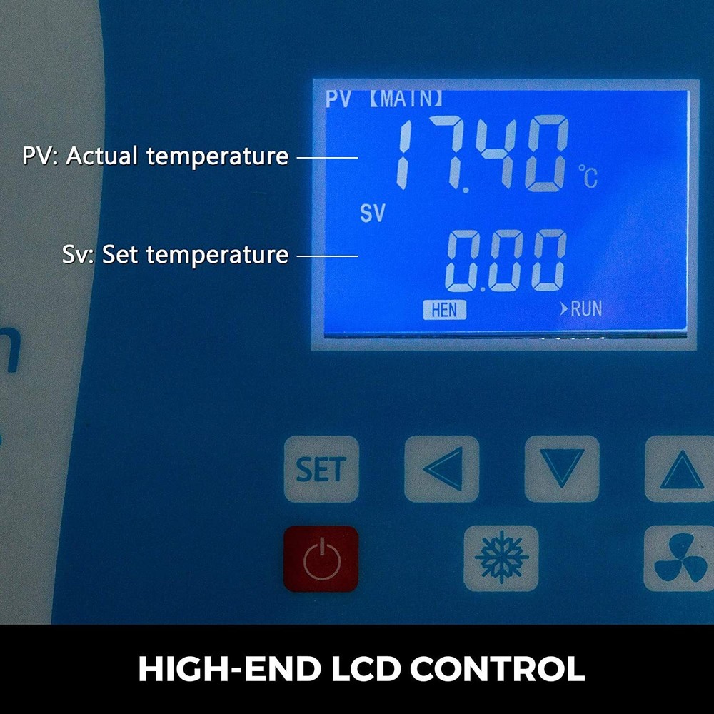 10L -30℃ ~100℃ Cooling Chiller Circulator Chiller Recirculating Heating Bath US