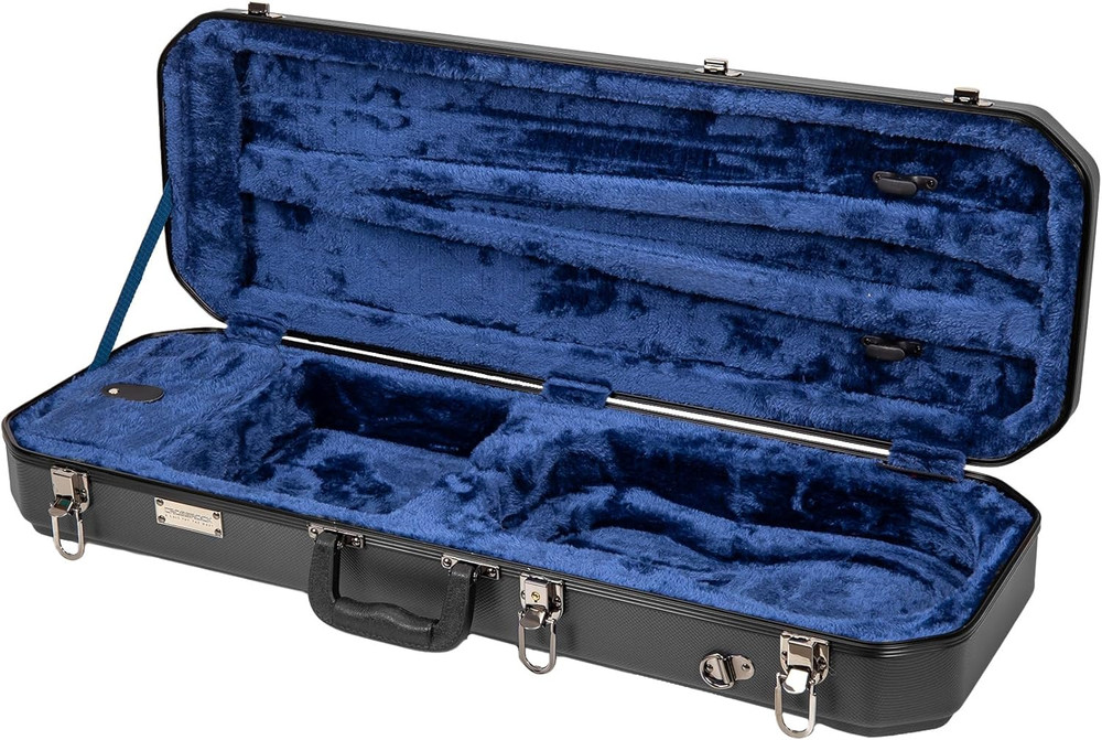 4/4 Size Violin Case | ABS Molded Hardshell with Interior Compartment, 2 Bow Hol