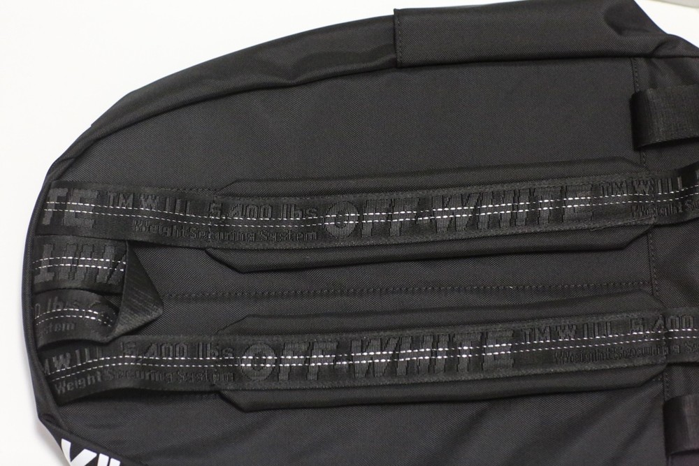 Off White Quote Black Backpack